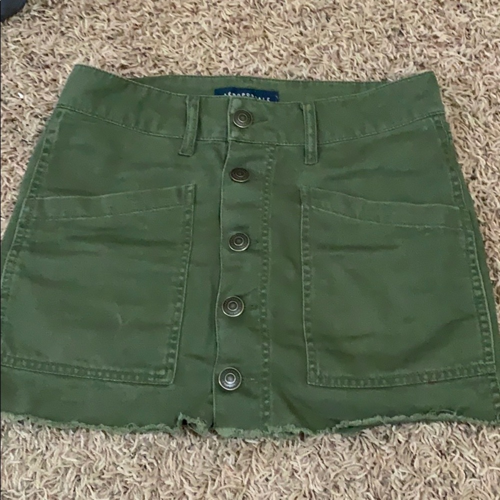 Army Green button up skirt